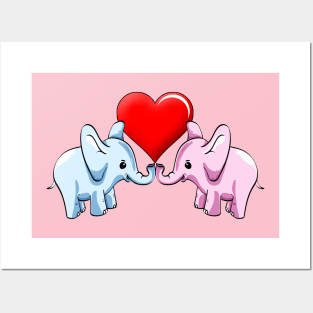 Two Elephants Posters and Art